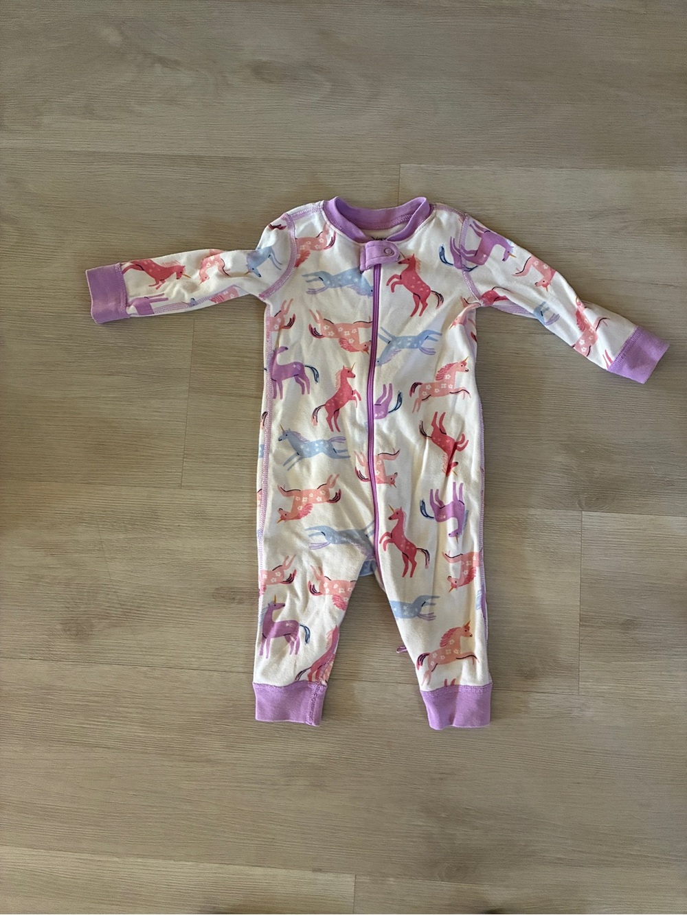 Unbranded Girls' Pink & Purple Unicorn Print One-Piece